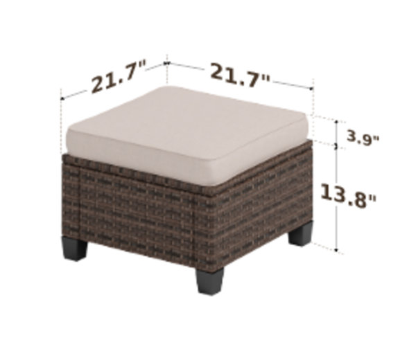Lark Manor Argyri Wicker Outdoor Patio Ottomans & Reviews | Wayfair